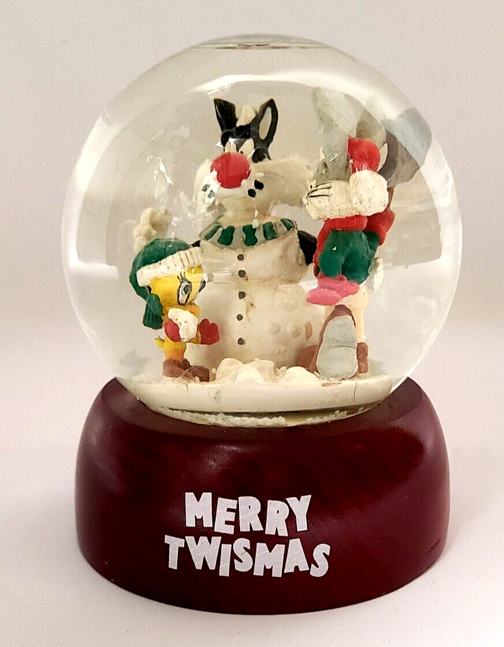 Rare VTG Bugs Tweety Sylvester 'Merry Twismas" Snow Globe Christmas Looney Tunes